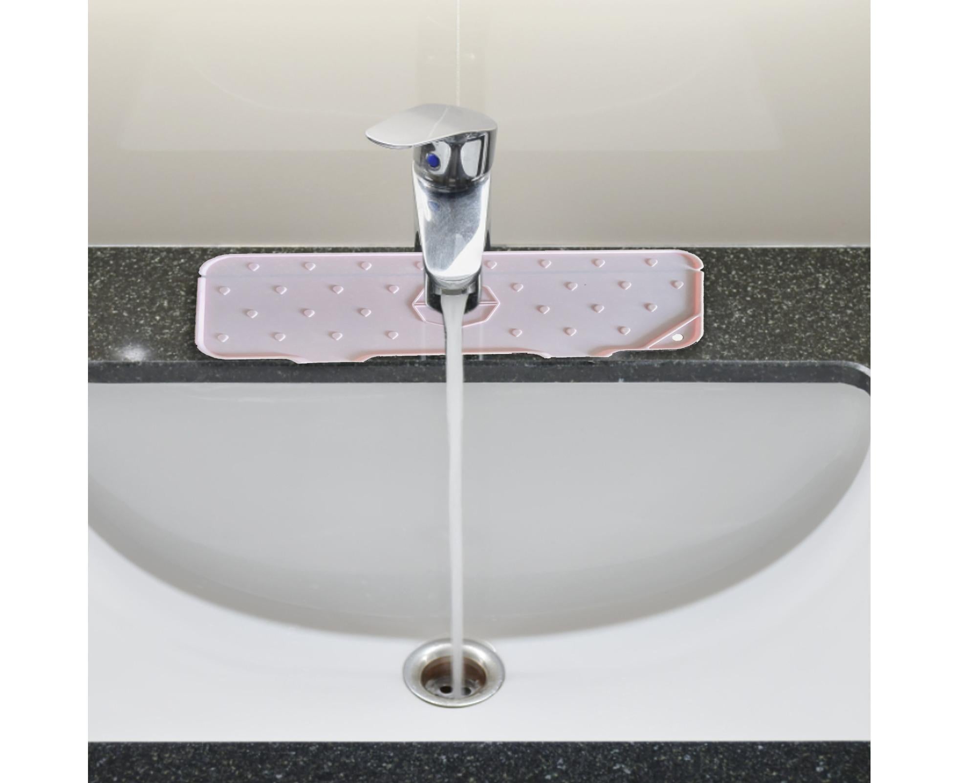 Waterproof Sink Faucet Mat Silicone Faucet Drain Cushion-Pink - Image 2