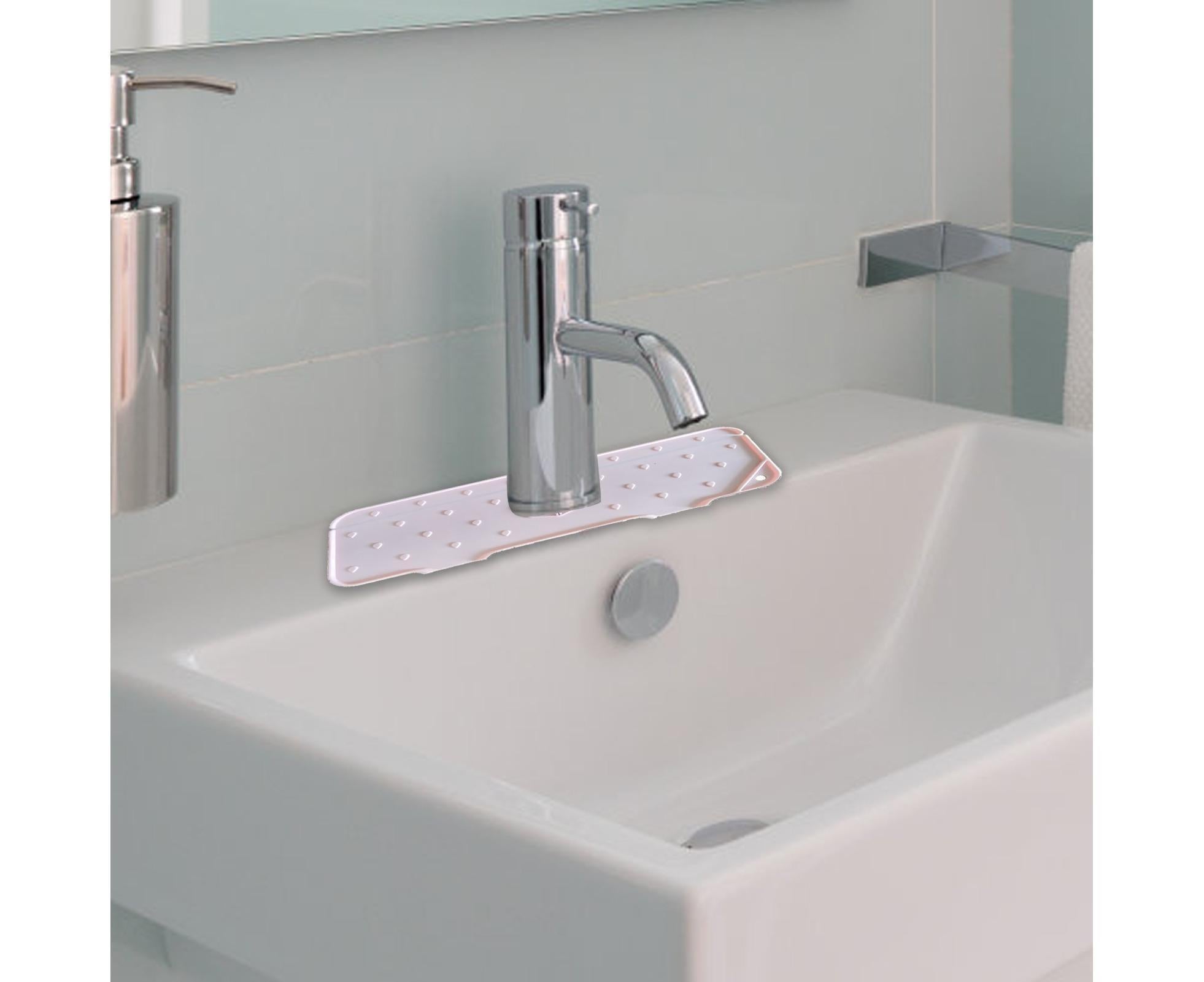 Waterproof Sink Faucet Mat Silicone Faucet Drain Cushion-Pink - Image 3