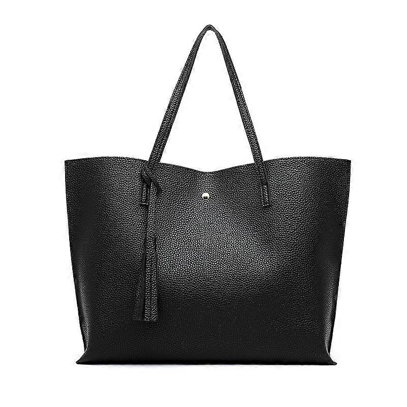 Women's Leather Tote Bag Large Capacity Ladies Handbag Casual Tote - Image 1