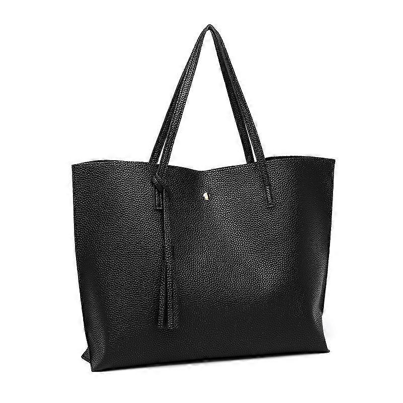 Women's Leather Tote Bag Large Capacity Ladies Handbag Casual Tote - Image 2
