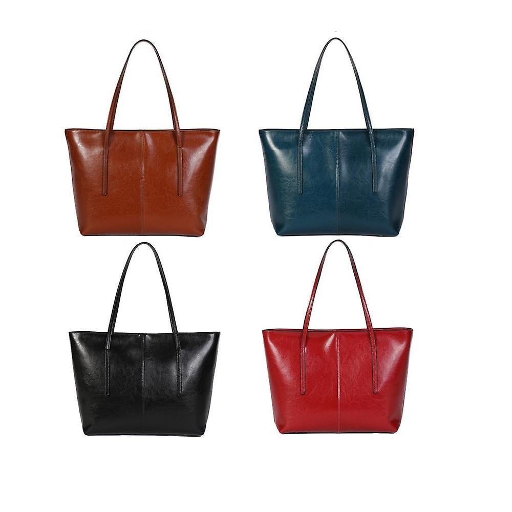 Women's Leather Tote Bag Cowhide Shoulder Bag or Handbag - Blue - Image 2