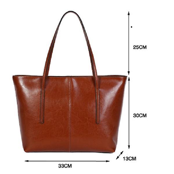 Women's Leather Tote Bag Cowhide Shoulder Bag or Handbag - Orange - Image 5