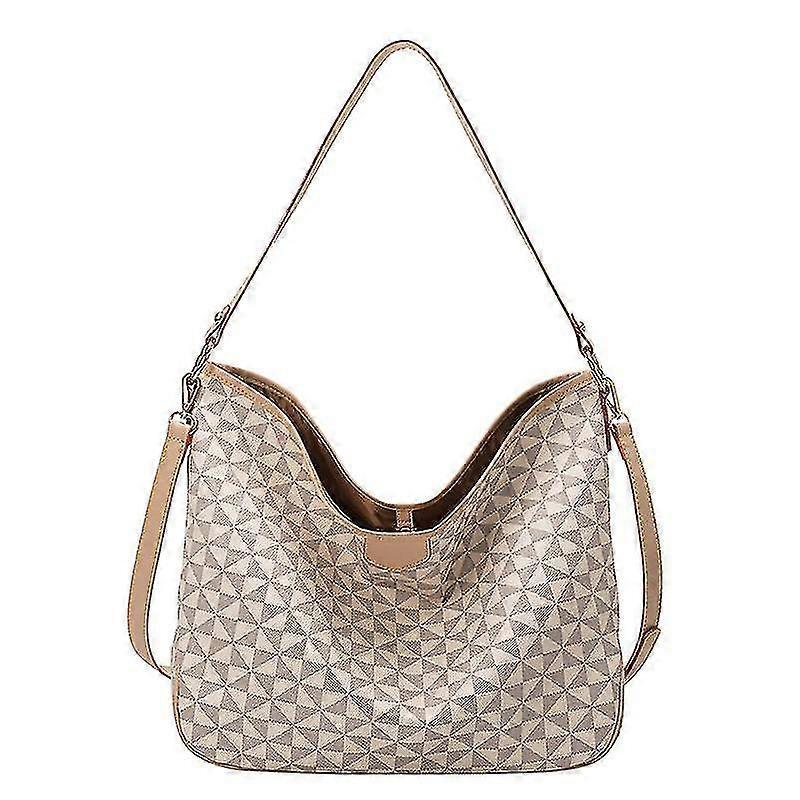 Women's Plaid Tote Bag PU Leather Shoulder Bag Underarm Bucket Bag with Wallet - Image 1