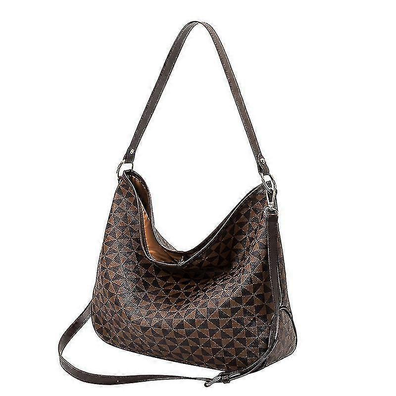 Women's Plaid Tote Bag PU Leather Shoulder Bag Underarm Bucket Bag with Wallet - Image 1