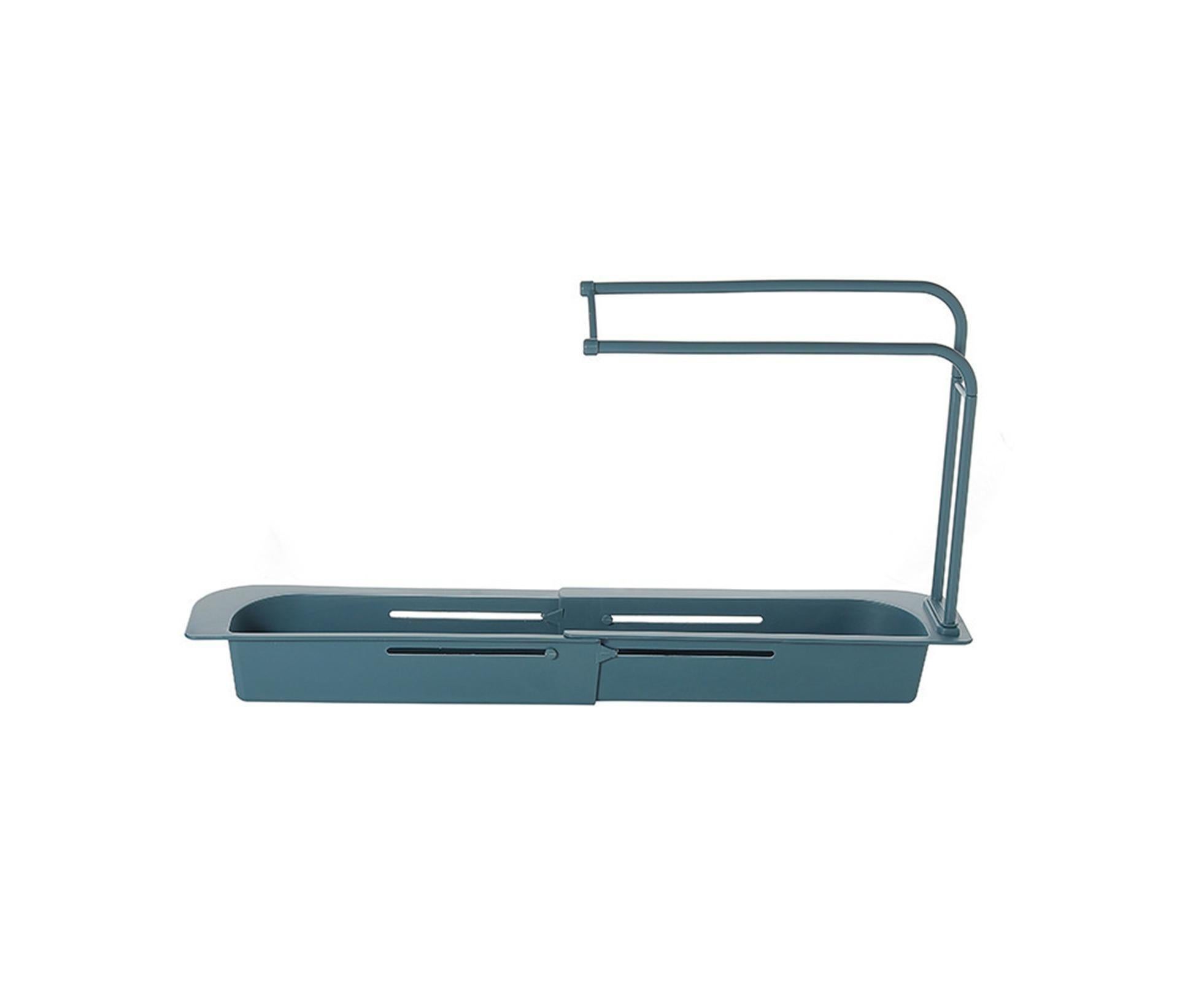 Sink Drain Tray Plastic Quick Drainage Storage Rack-Blue - Image 1