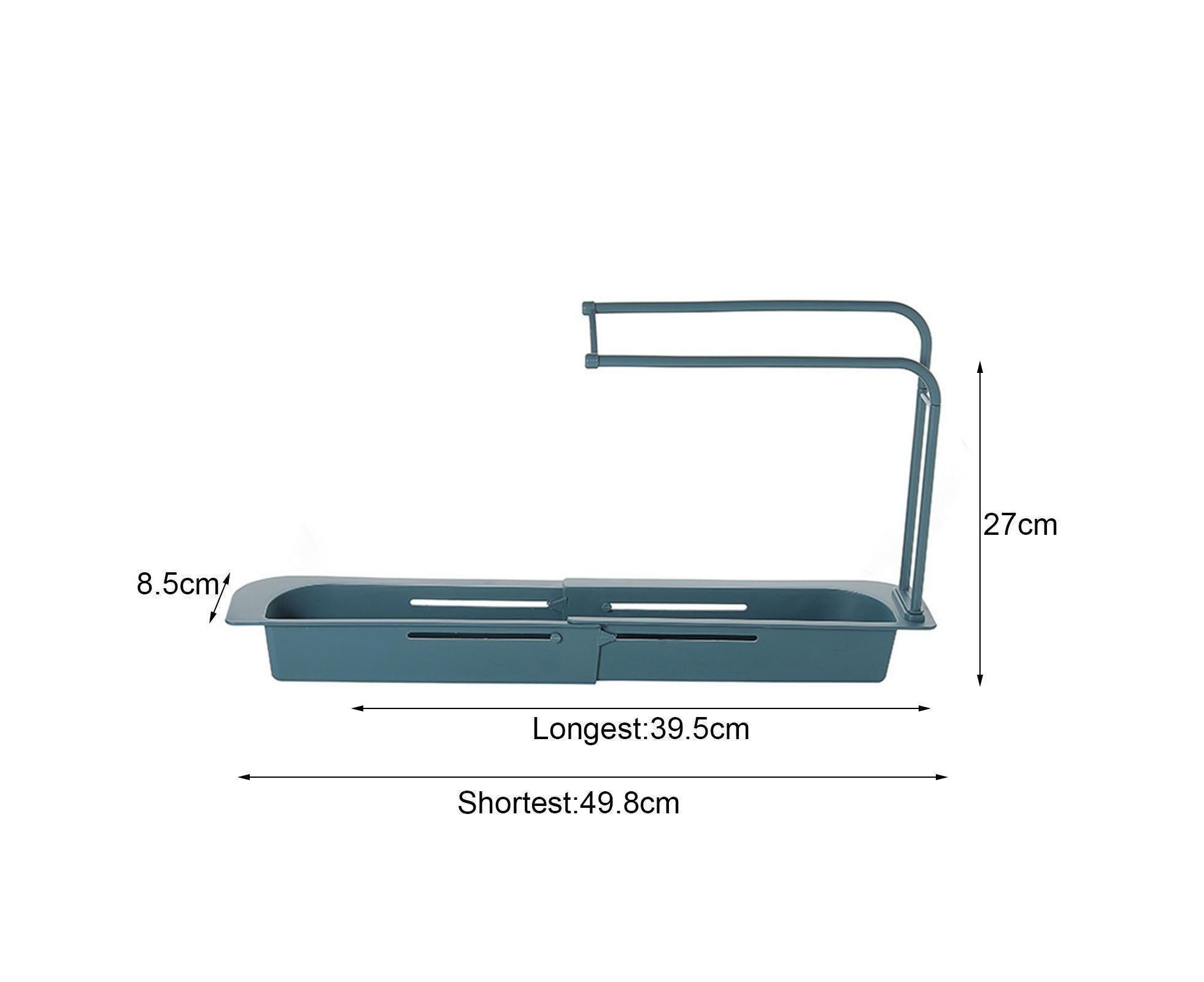 Sink Drain Tray Plastic Quick Drainage Storage Rack-Blue - Image 5