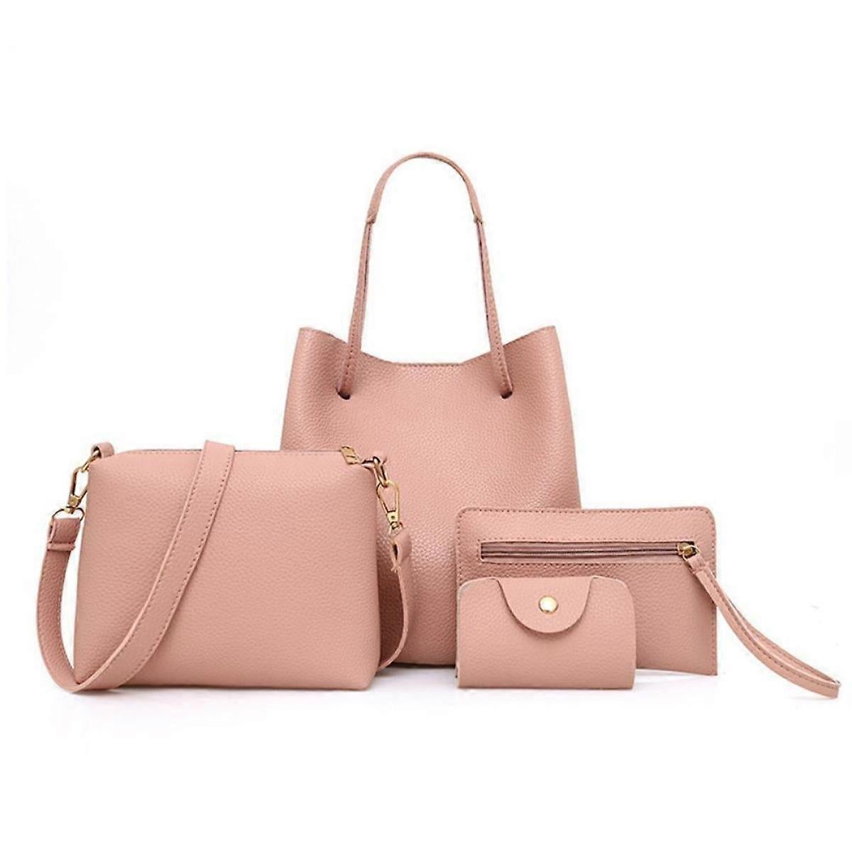 Fashion PU Leather Tote Bag Set for Women Handbag + Shoulder Bag - Image 1