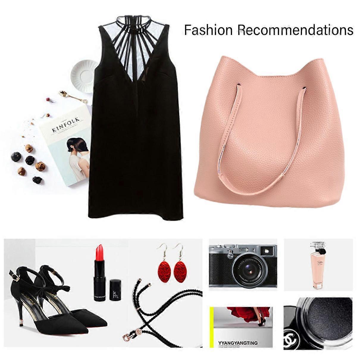 Fashion PU Leather Tote Bag Set for Women Handbag + Shoulder Bag - Image 3