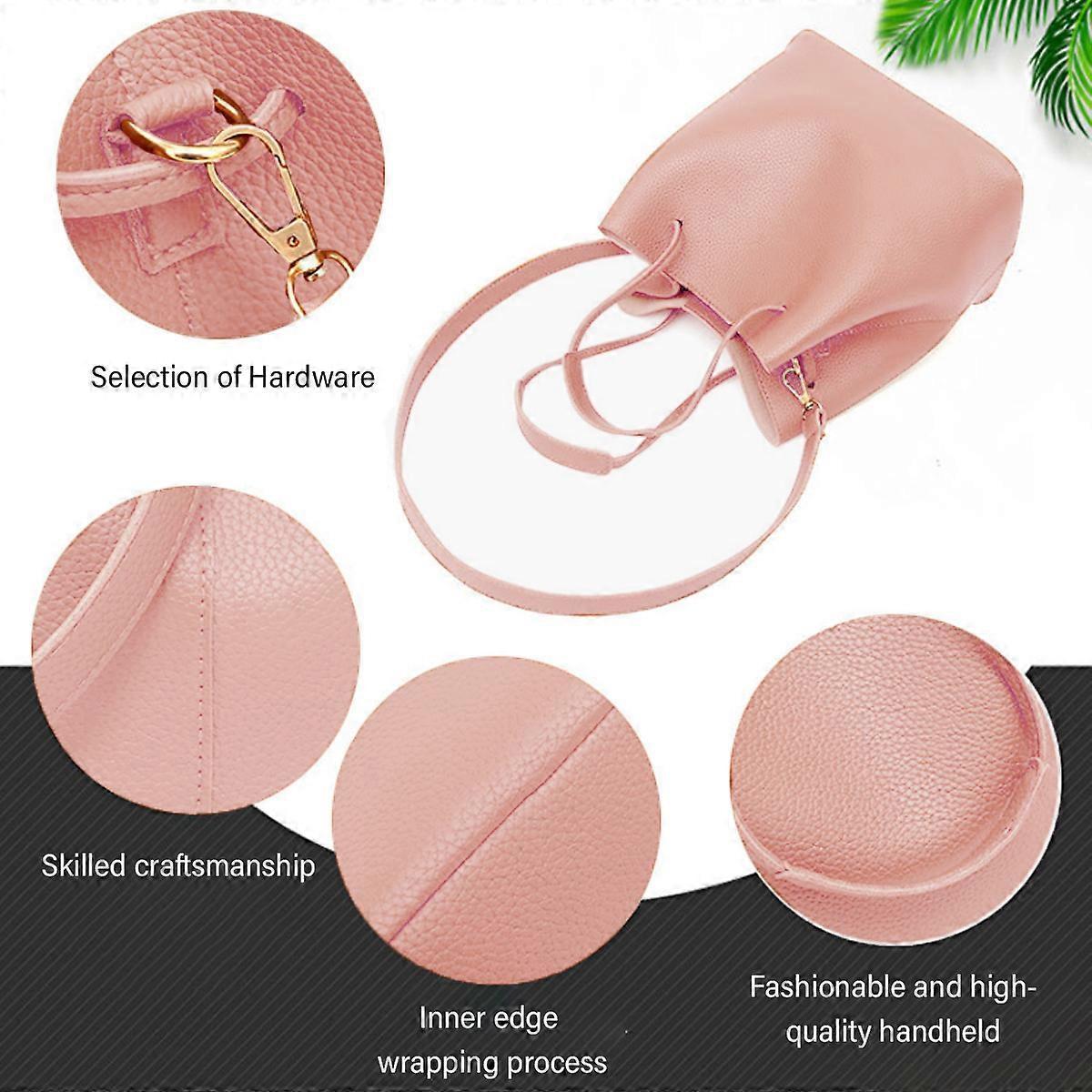 Fashion PU Leather Tote Bag Set for Women Handbag + Shoulder Bag - Image 4