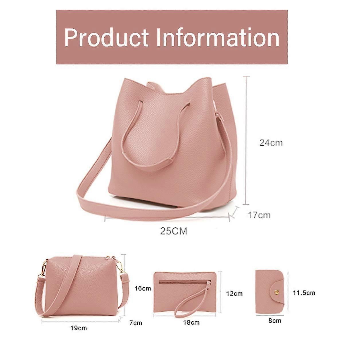 Fashion PU Leather Tote Bag Set for Women Handbag + Shoulder Bag - Image 5