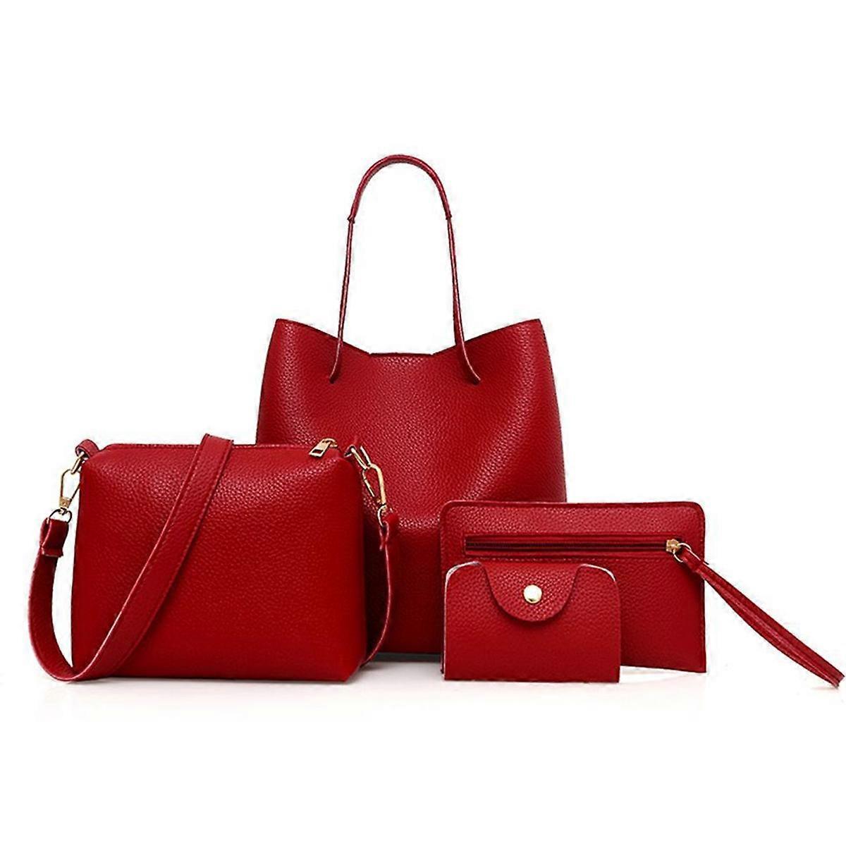 Fashion PU Leather Tote Set Handbag + Shoulder Bag + Wallet - Image 1