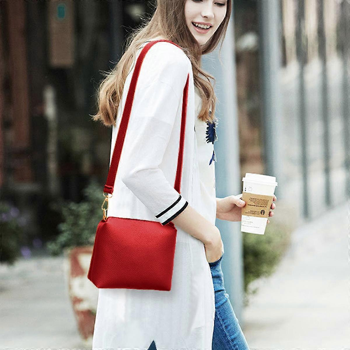 Fashion PU Leather Tote Set Handbag + Shoulder Bag + Wallet - Image 2