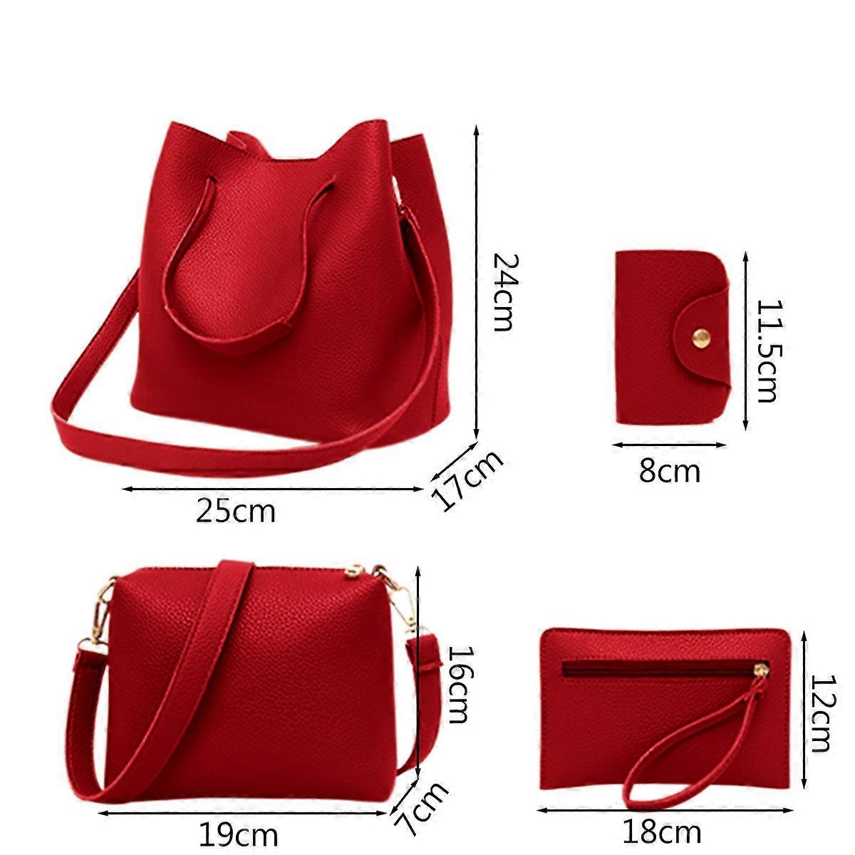 Fashion PU Leather Tote Set Handbag + Shoulder Bag + Wallet - Image 4