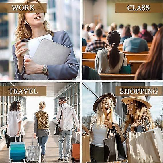 Large Women's PU Leather Handbag College Laptop Tote 2-Piece Set - Black - Image 3