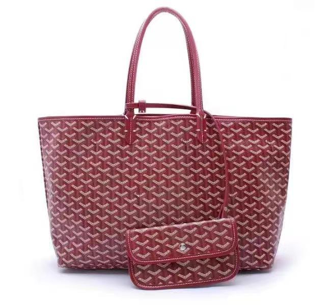 Women's PU Leather Tote Bag Large Capacity Waterproof Beach Bag Pocket Red - Image 1