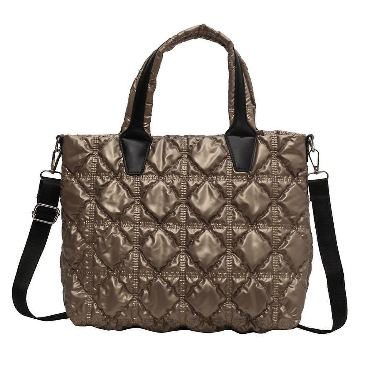 Women's Puffer Tote Quilted Crossbody Puffy Bag Quilted Tote Bag - Image 1