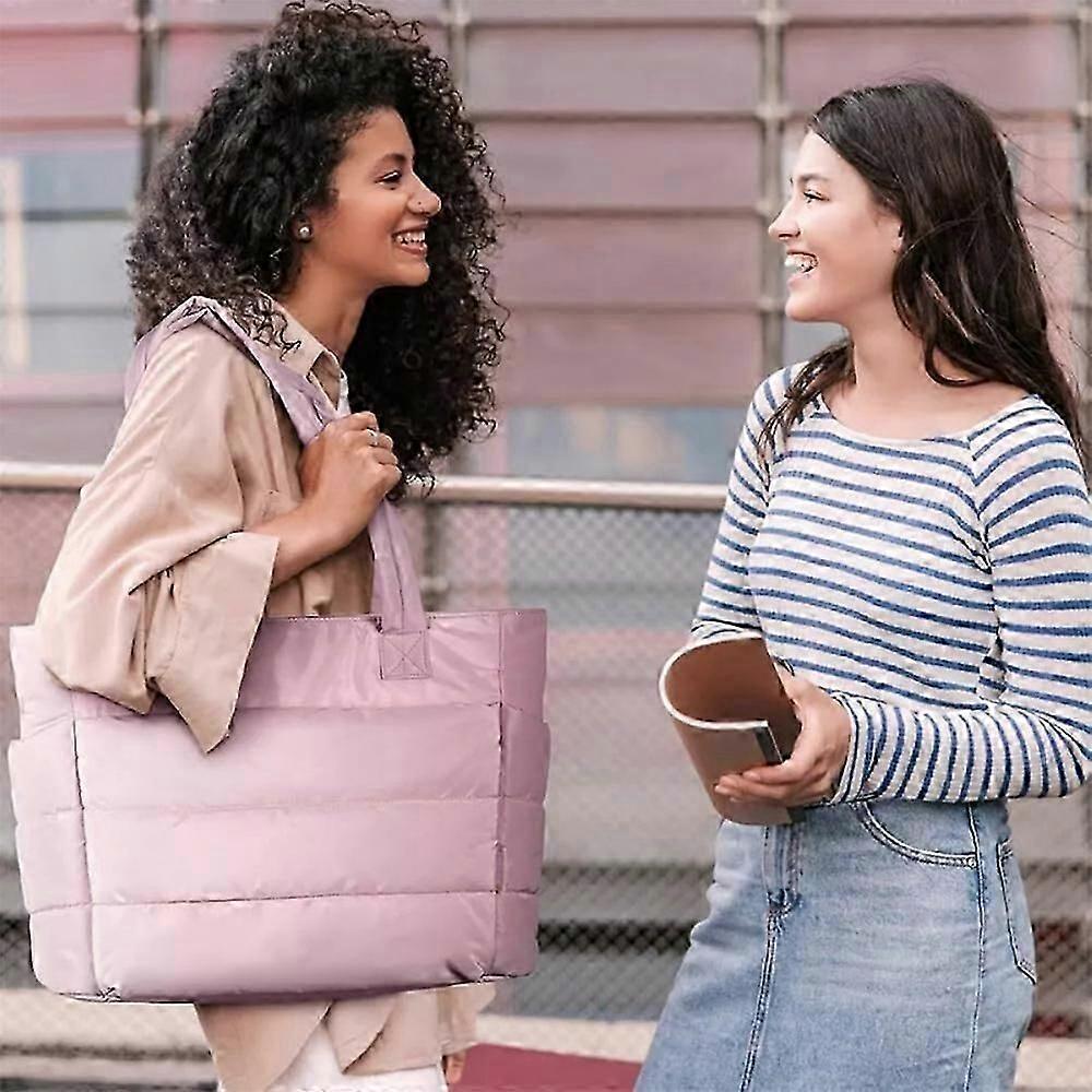 Lightweight Puffy Tote Bag for Women with Compartments Shoulder Bag - Image 3