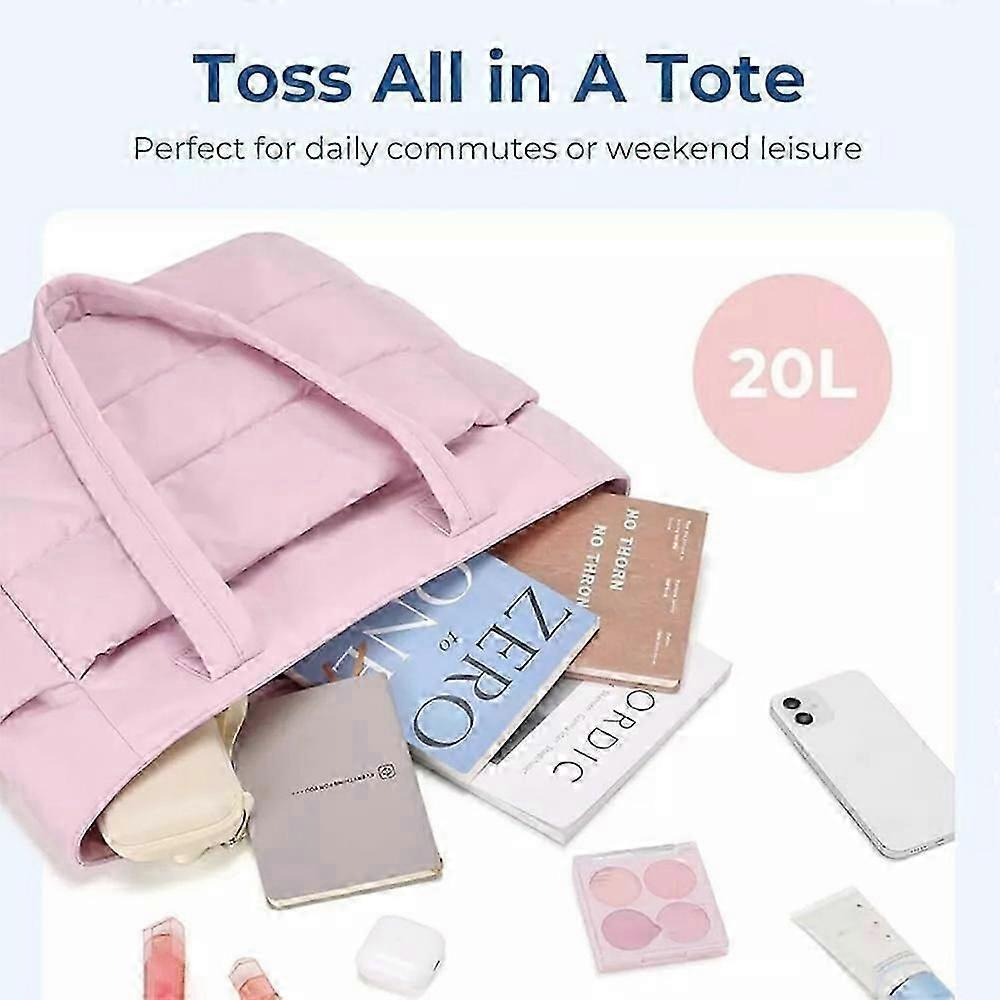 Lightweight Puffy Tote Bag for Women with Compartments Shoulder Bag - Image 4