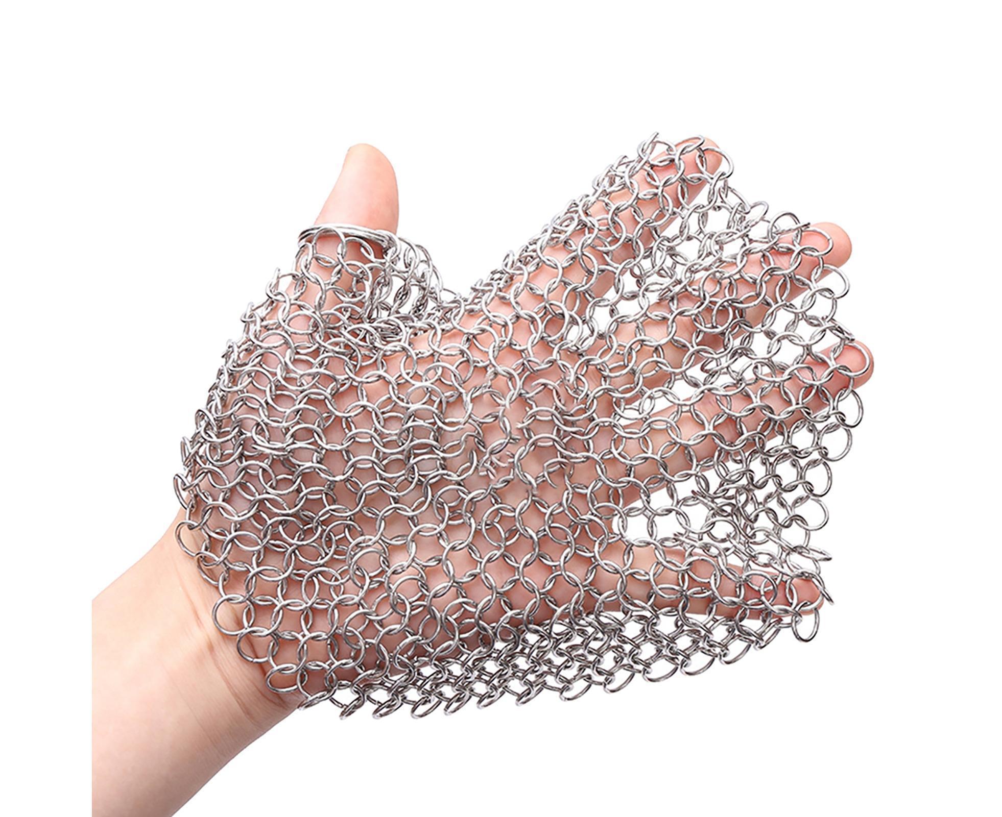 Stainless Steel Cast Iron Skillet Cleaner Chainmail Scrubber-6inch - Image 6