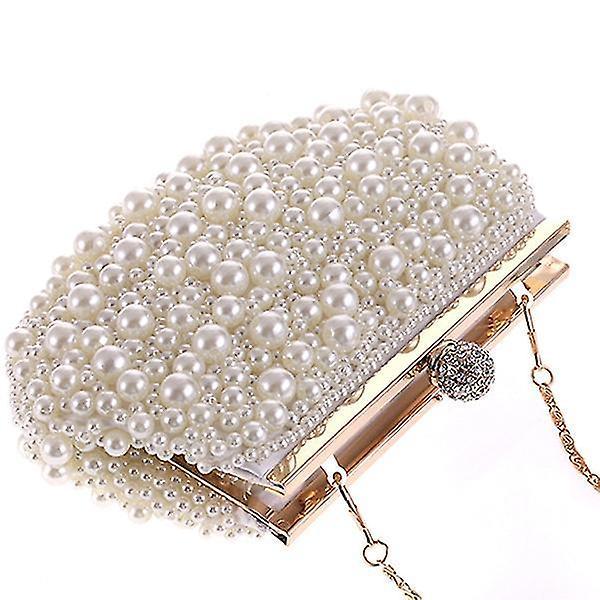 Evening Wedding Clutch Pearl Handbag Small White Purse Bridesmaid Bag - Image 2