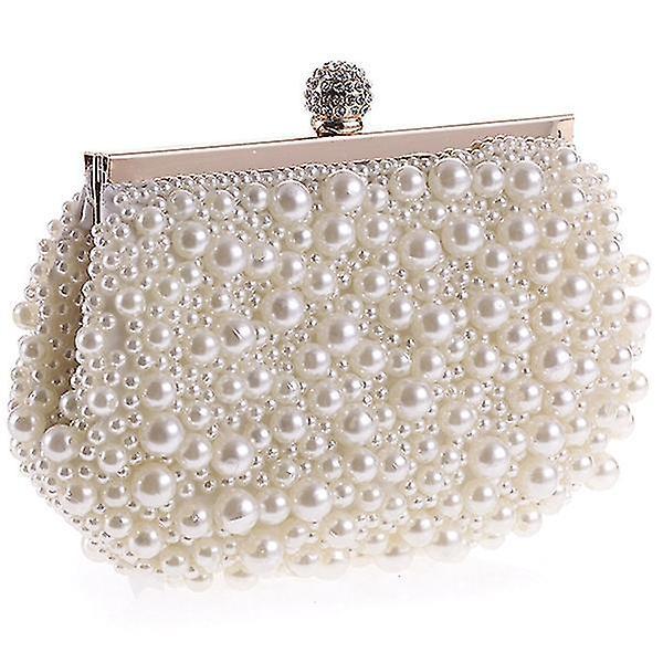 Evening Wedding Clutch Pearl Handbag Small White Purse Bridesmaid Bag - Image 5