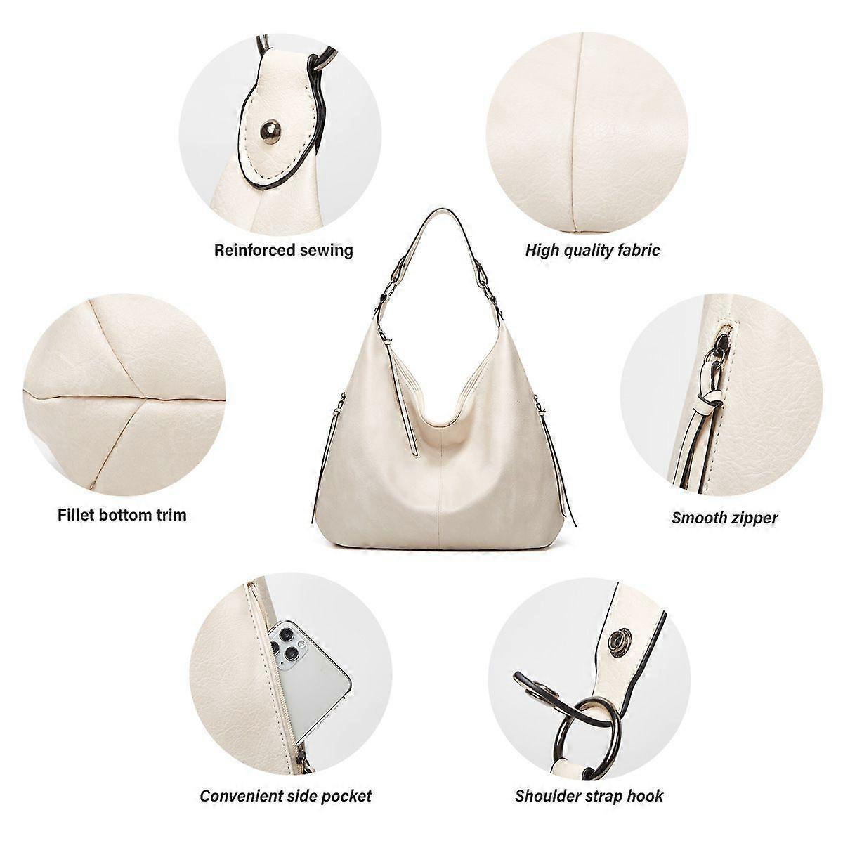 Women's Soft Leather Tote Bags 3pcs Fashion Handbag Wallet Shoulder Purse Set - Image 2