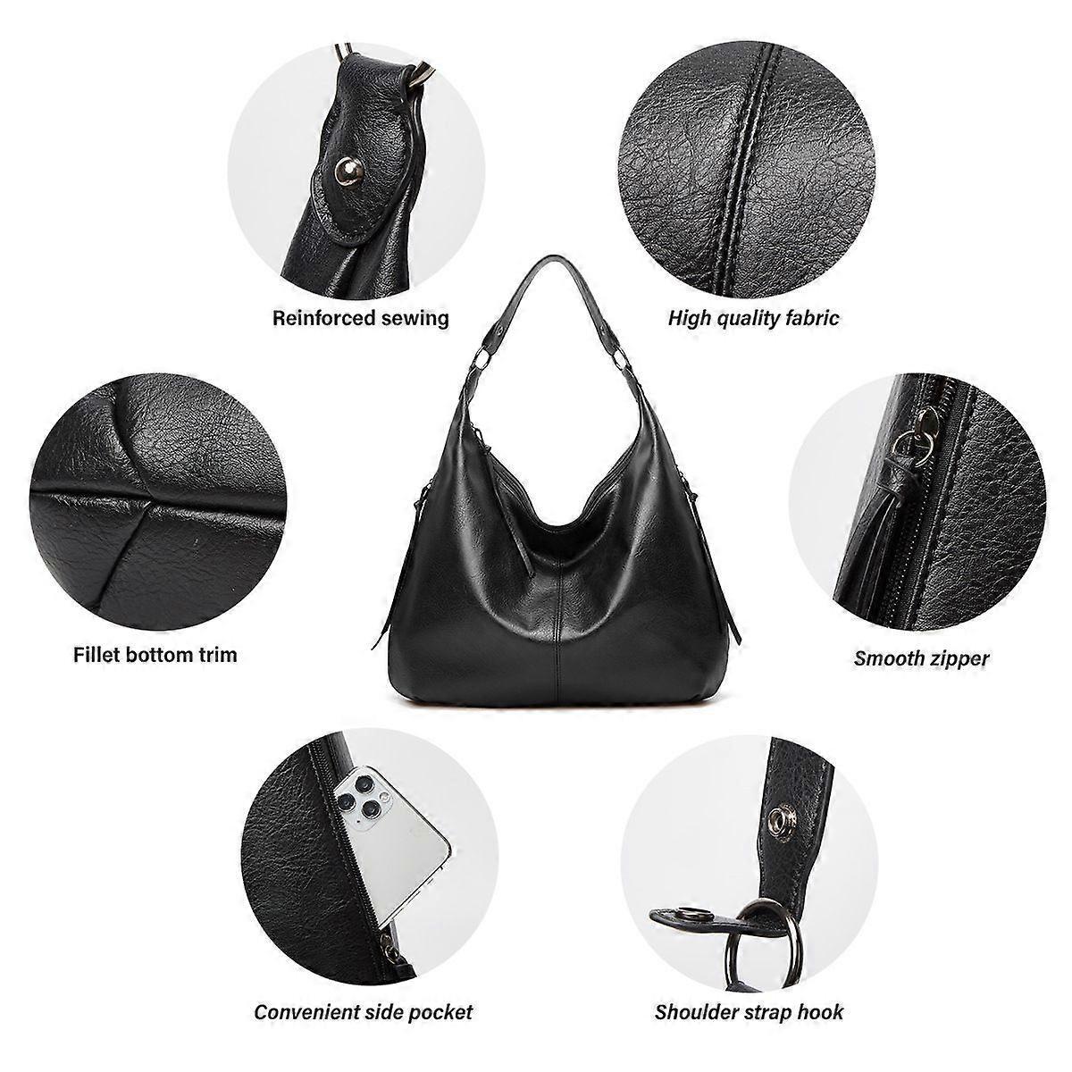 Women's Soft Leather Tote Bags 3pcs Fashion Handbag Wallet Shoulder Purse Set - Image 2