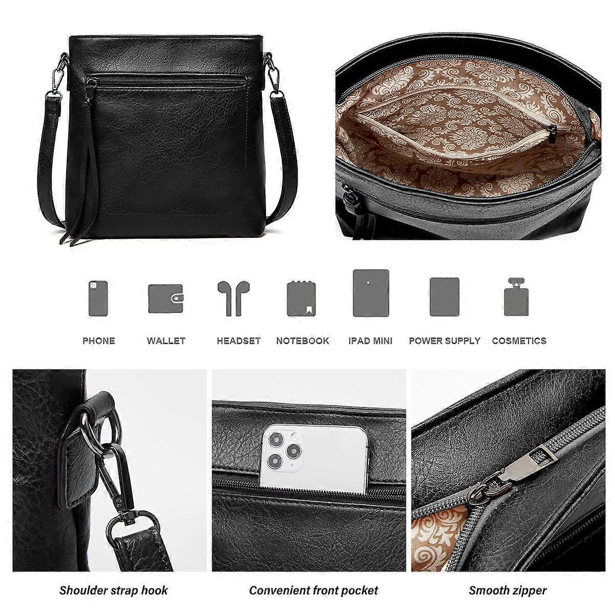 Women's Soft Leather Tote Bags 3pcs Fashion Handbag Wallet Shoulder Purse Set - Image 5