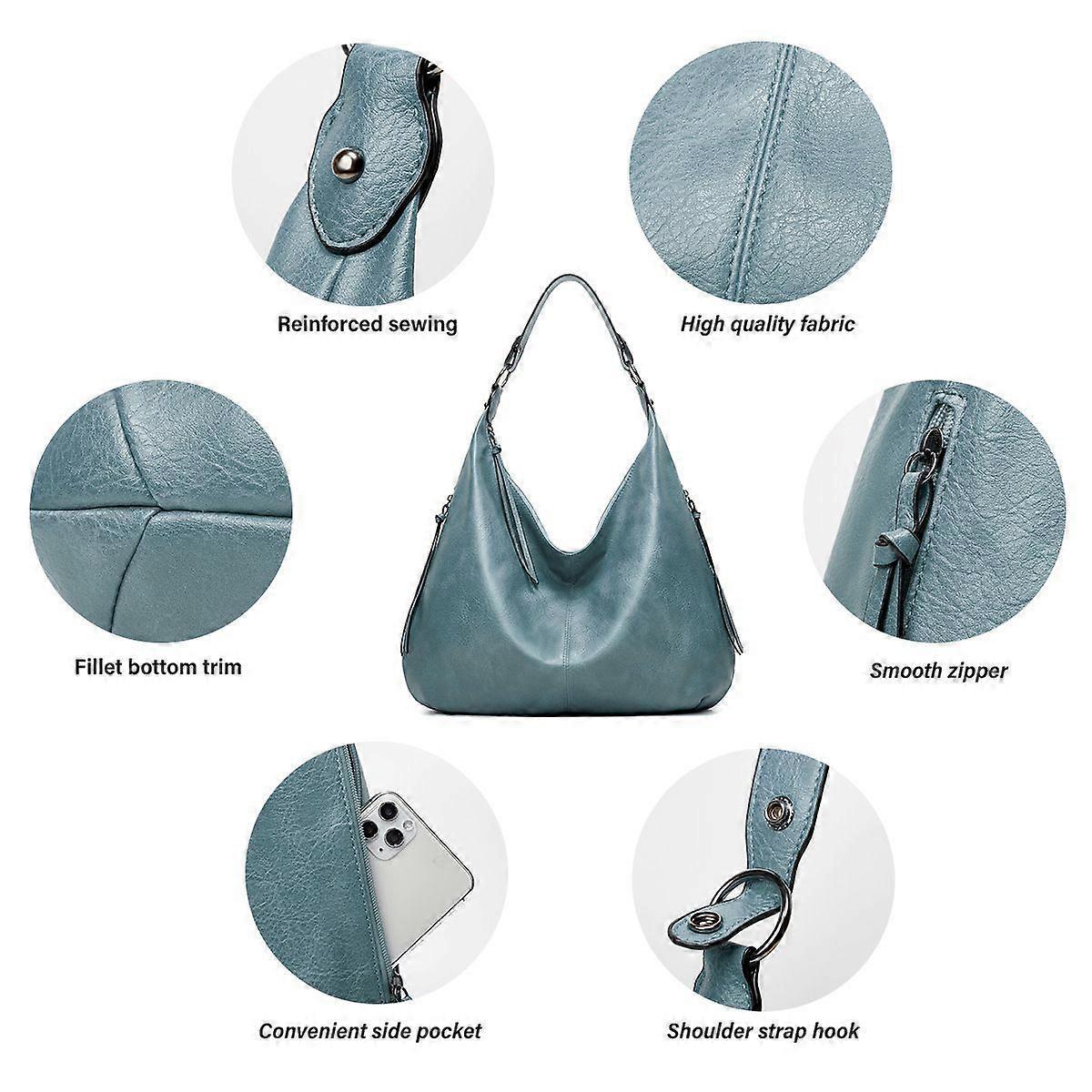 Women's Soft Leather Tote Bags 3pcs Fashion Handbag Wallet Shoulder Purse Set - Image 2