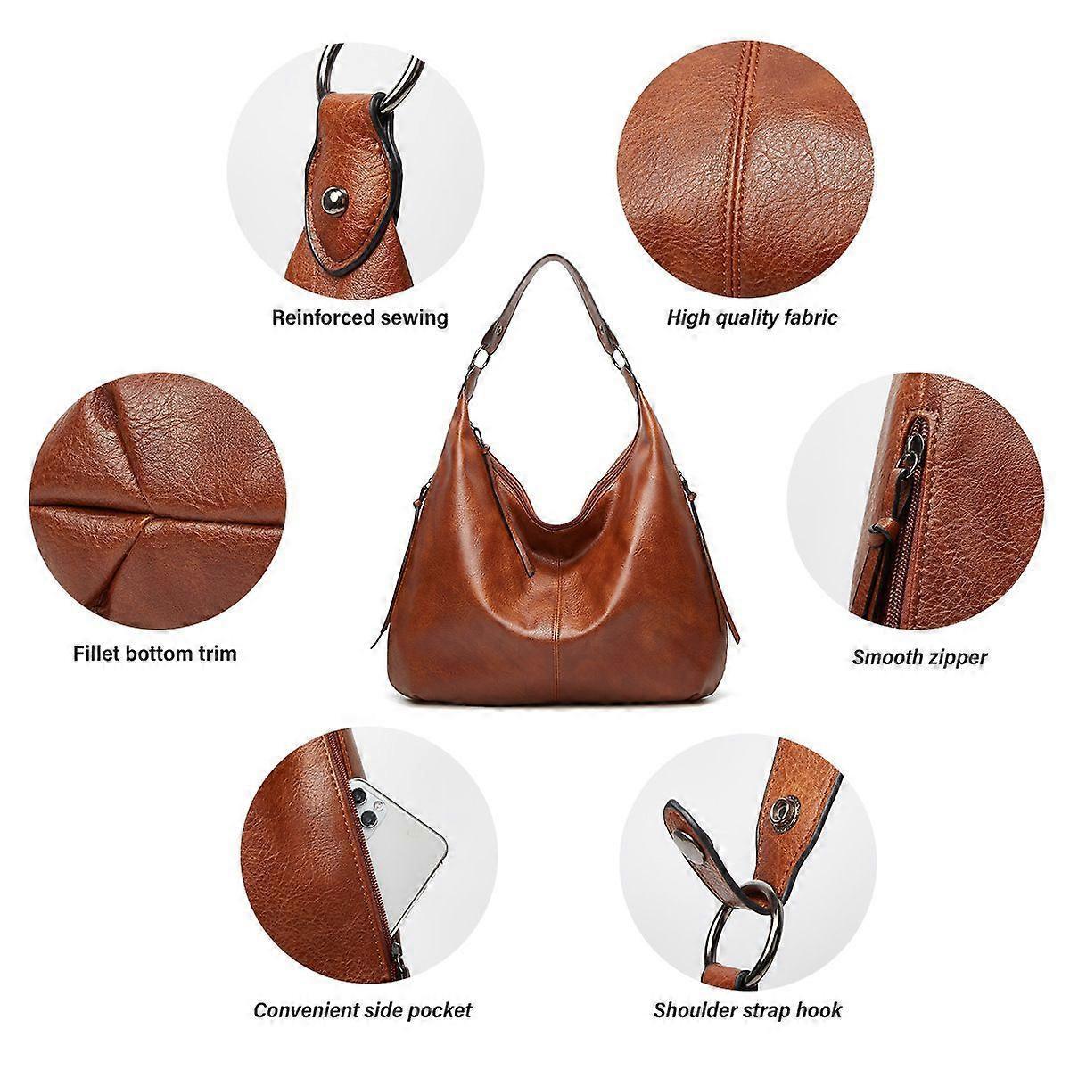Women's Soft Leather Tote Bags 3pcs Fashion Handbag Wallet Shoulder Purse Set - Image 5