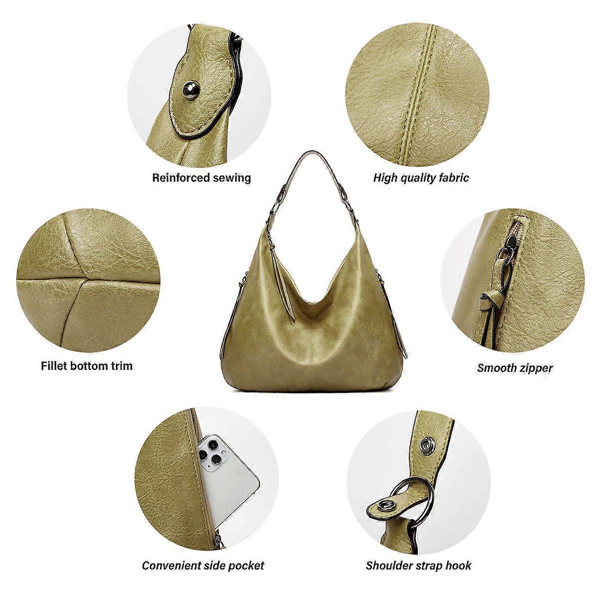 Women's Soft Leather Tote Bags 3pcs Fashion Handbag Wallet Shoulder Purse Set - Image 2