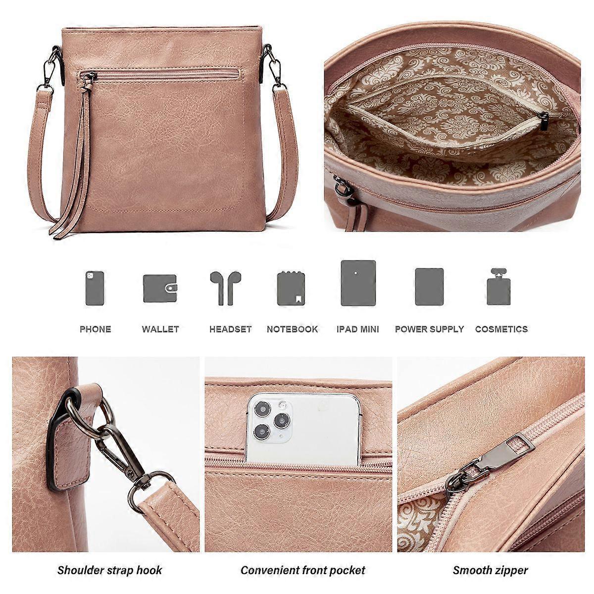 Women's Soft Leather Tote Bags 3pcs Fashion Handbag Wallet Shoulder Purse Set - Image 5