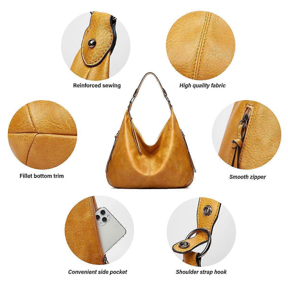 Women's Soft Leather Tote Bags 3pcs Fashion Handbag Wallet Shoulder Purse Set - Image 2