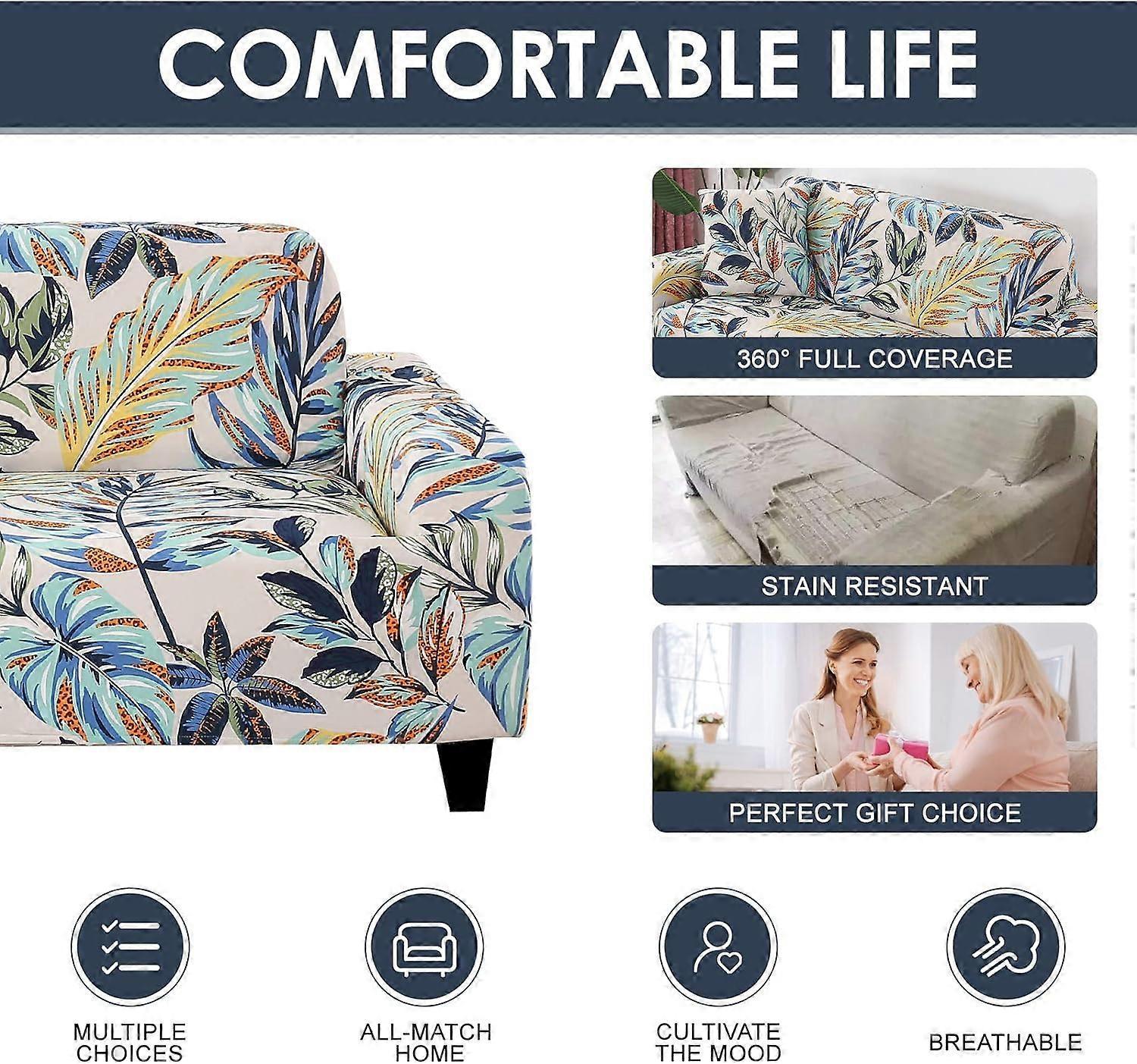 2 Seater Stretch Sofa Cover with 1 Cushion Cover Universal Fit 145-180cm - Image 4