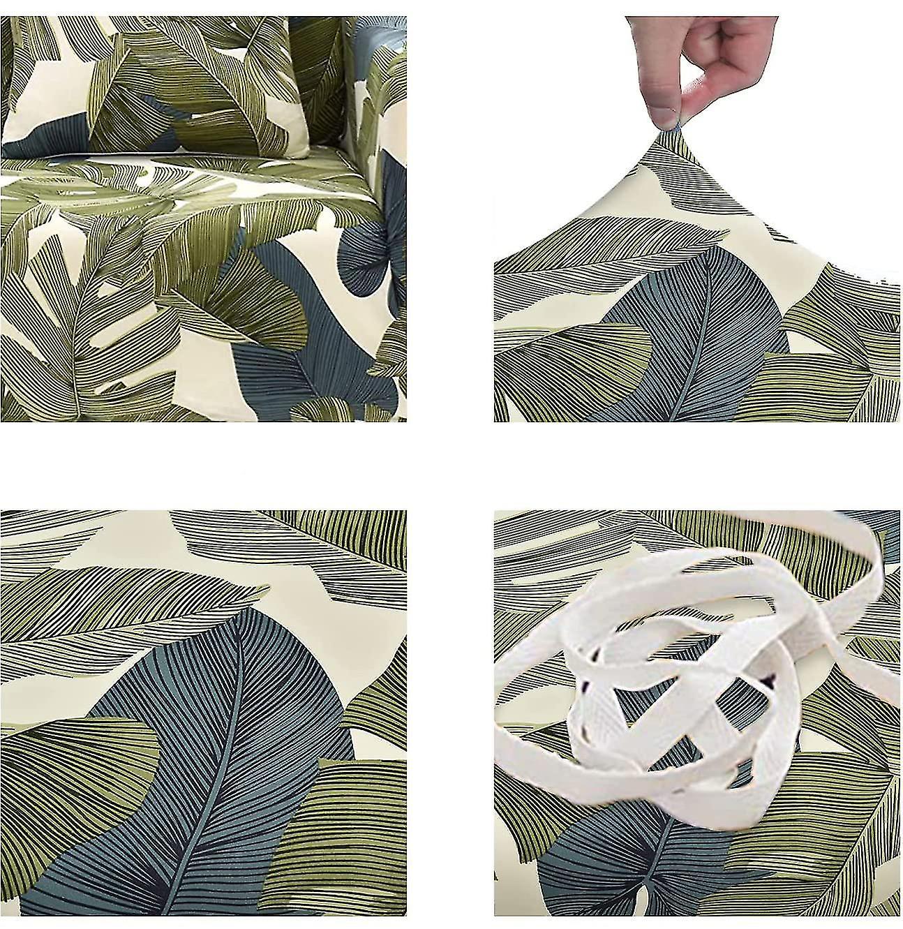 2 Seater Sofa Cover Elastic Spandex Sofa Cover with Armrests - Green 145-185cm - Image 3