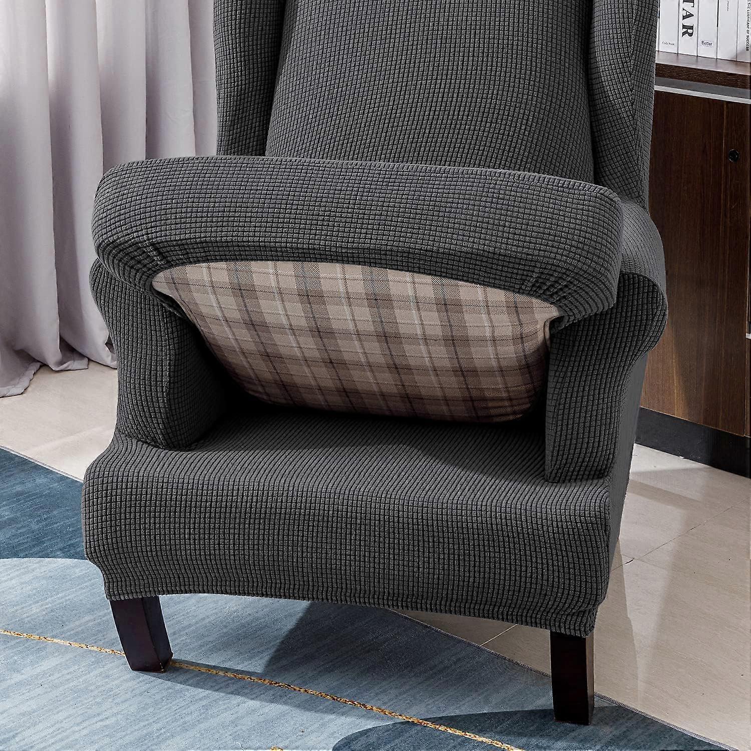 Stretch Armchair Sofa Cover Elastic Relax Fit Protector - Dark Gray - Image 5