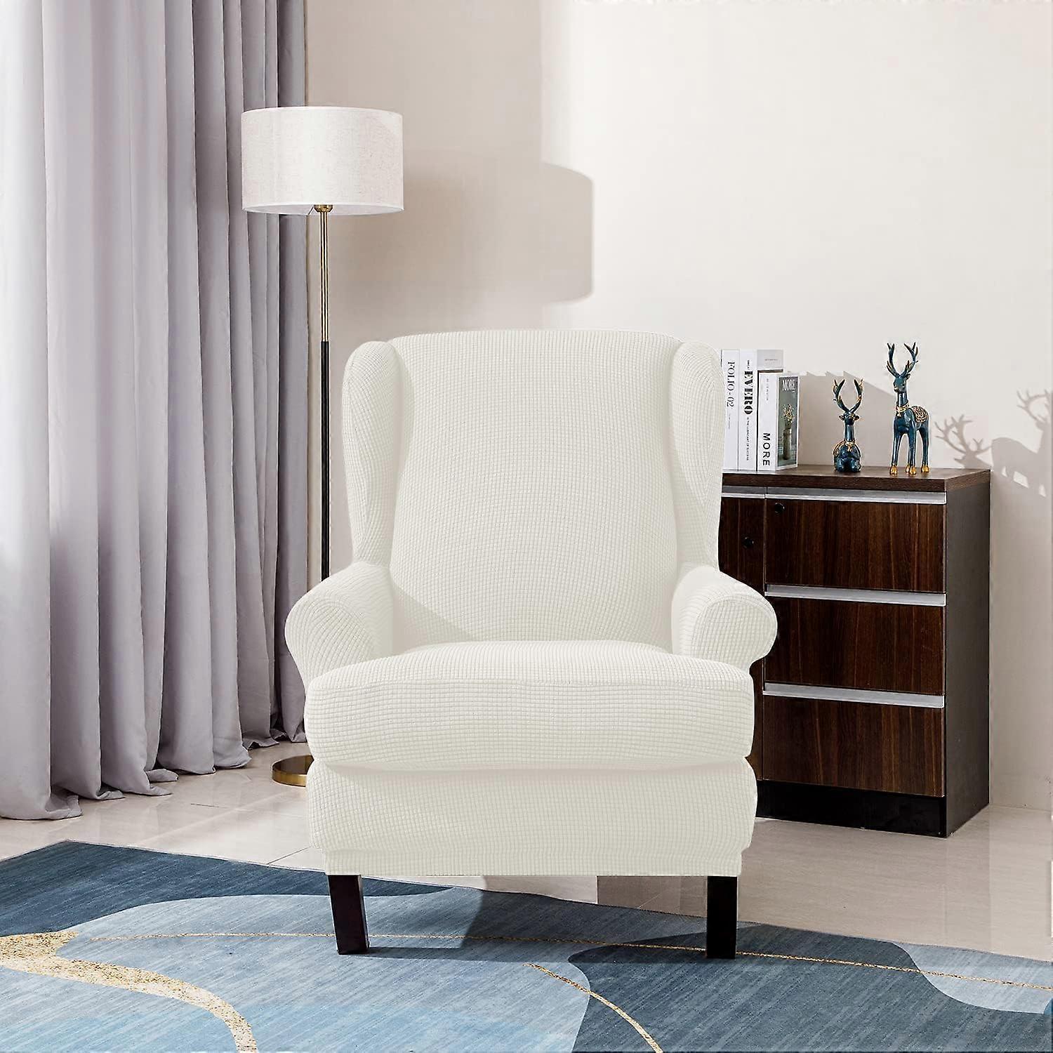Stretch Armchair Sofa Cover Elastic Relax Fit Protector - White - Image 2