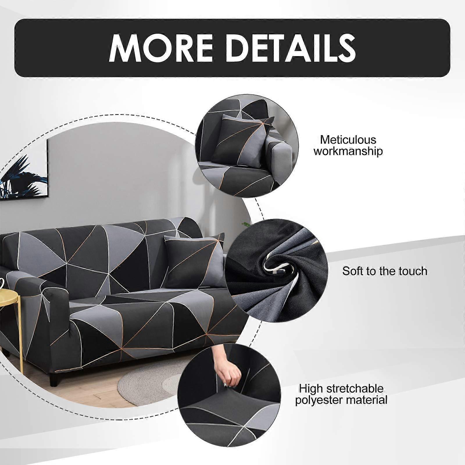 3 Seater Elastic Sofa Cover Stretch Couch Slipcover 190-230cm - Image 3