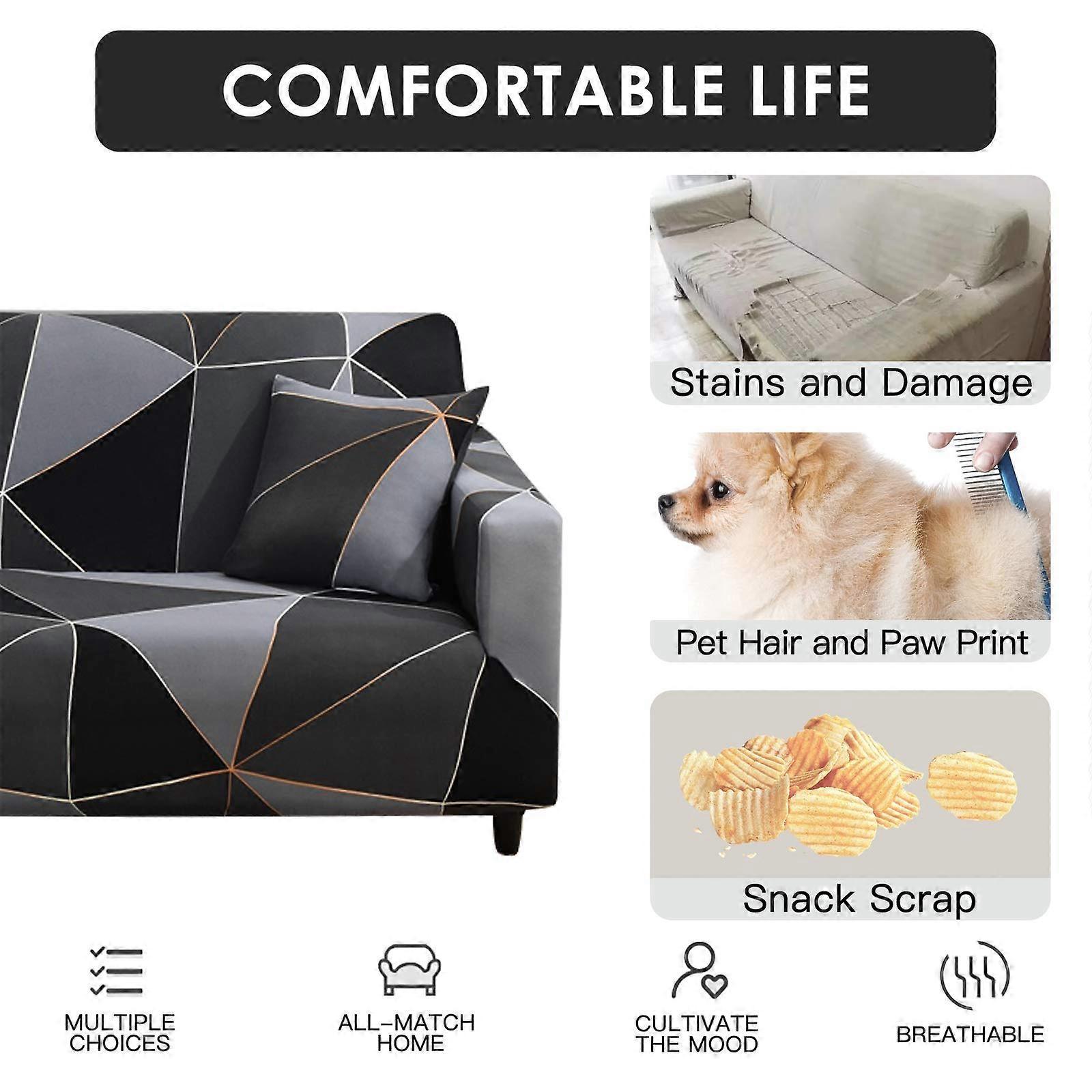 3 Seater Elastic Sofa Cover Stretch Couch Slipcover 190-230cm - Image 4