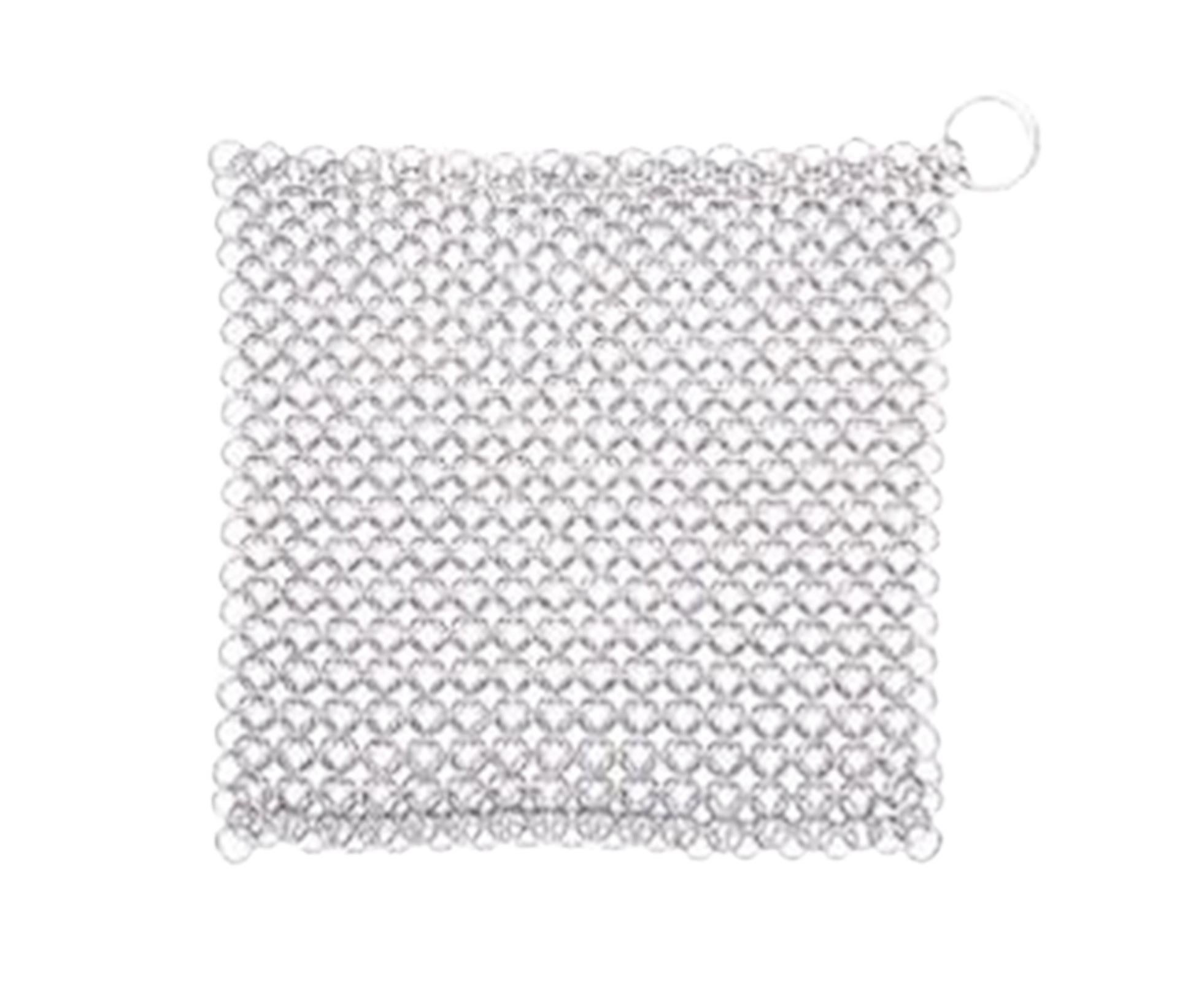 Stainless Steel Cast Iron Skillet Cleaner Chainmail Scrubber-7inch - Image 1