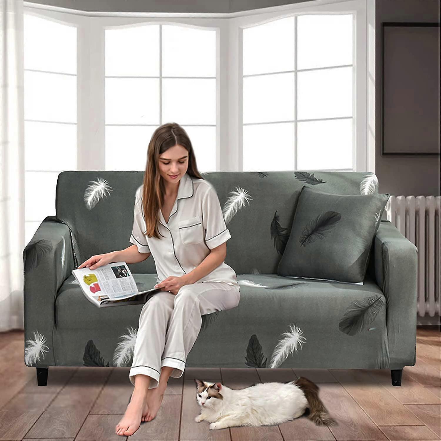 2 Seater Jacquard Elastic Sofa Cover Anti-Slip Stretch Slipcover - Image 4