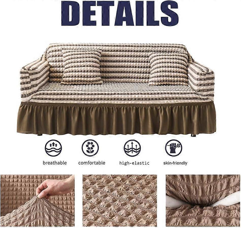 2 Seater High Elasticity Washable Sofa Cover Easy to Install Furniture Protector - Image 2