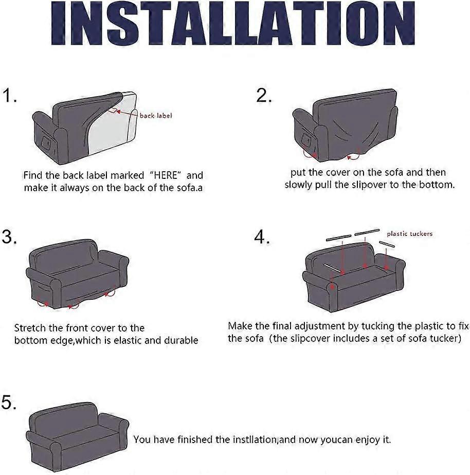 2 Seater High Elasticity Washable Sofa Cover Easy to Install Furniture Protector - Image 5