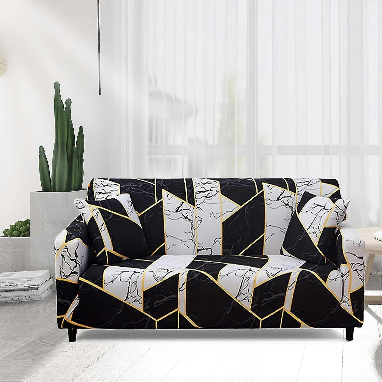 2 Seater Elastic Sofa Cover with Armrests Armchair Furniture Protector Universal Fit - Image 3