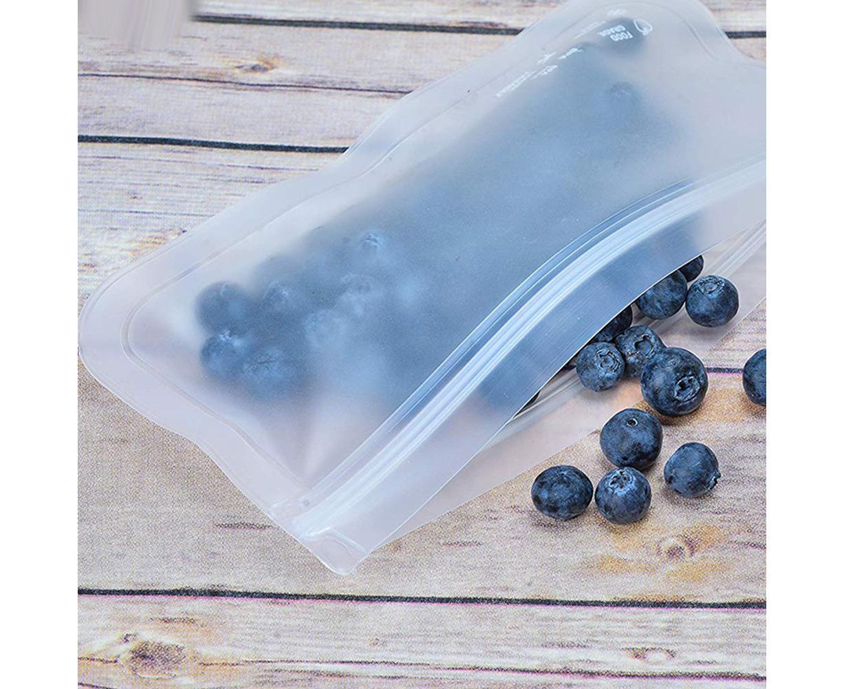 5Pcs Reusable Frosted Self Sealed Sandwiches Food Freezer Storage Bag Organizer - Image 4