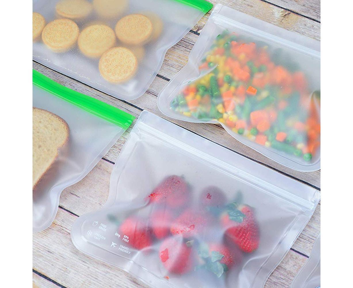 5Pcs Reusable Frosted Self Sealed Sandwiches Food Freezer Storage Bag Organizer - Image 6