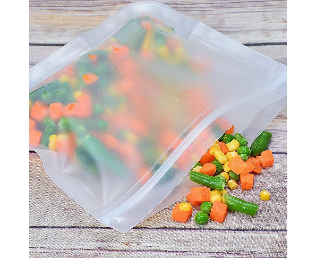 5Pcs Reusable Frosted Self Sealed Sandwiches Food Freezer Storage Bag Organizer - Image 7