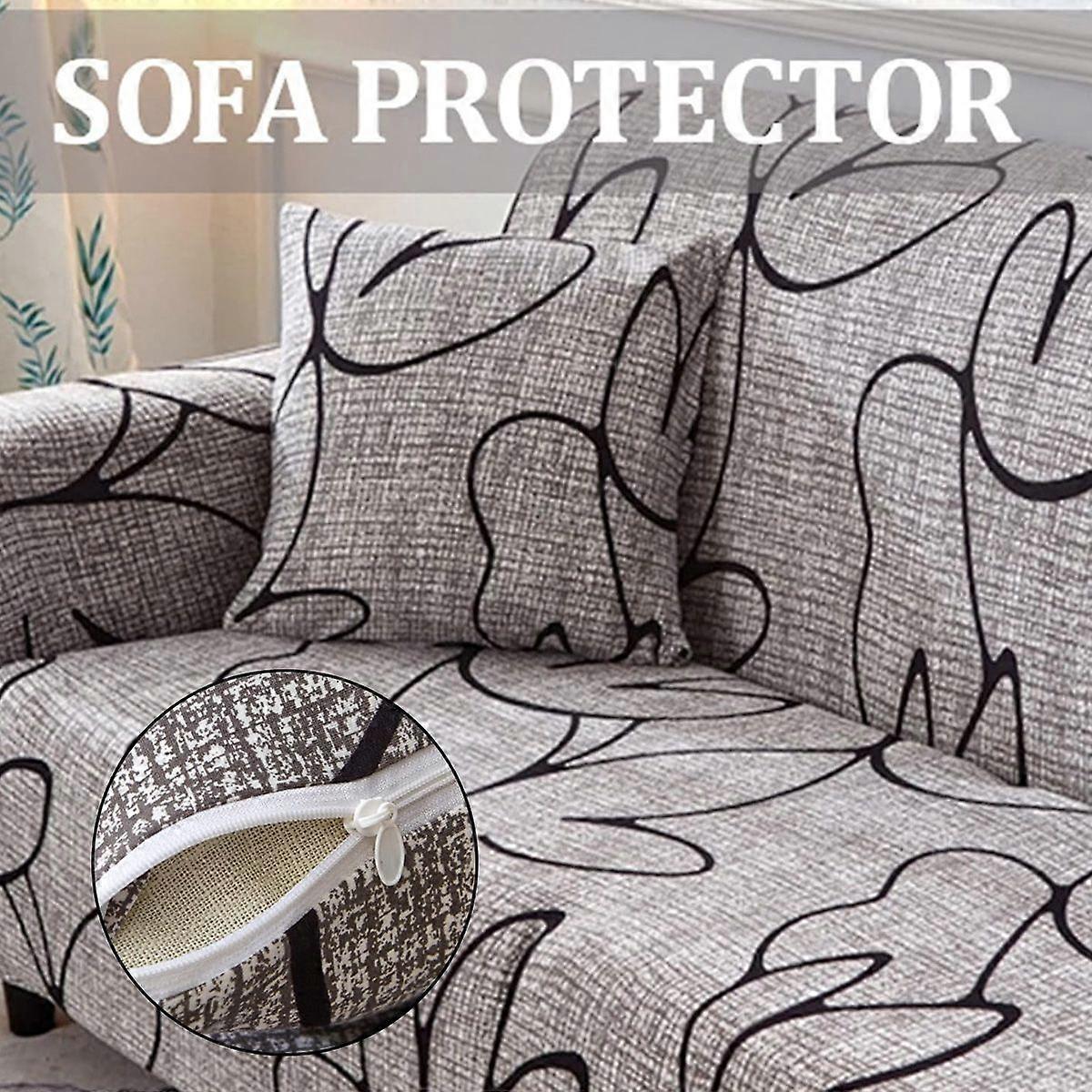 2 Seater Waterproof Elastic Sofa Cover Set Dustproof Sofa Protector with Cushion Mat 145-180cm - Image 3