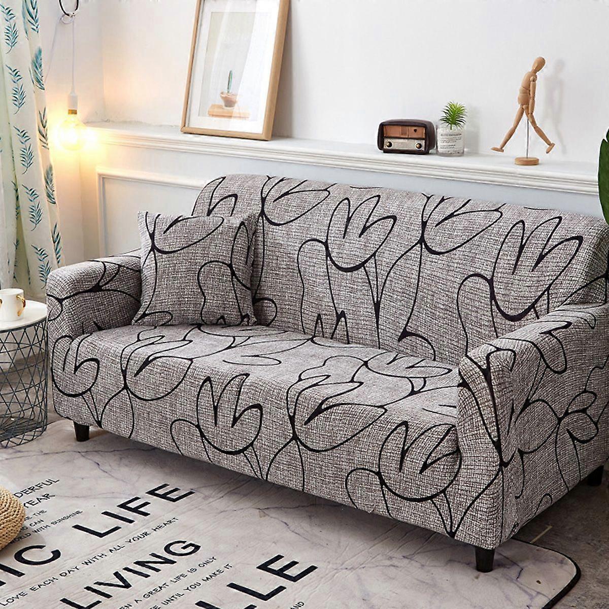 2 Seater Waterproof Elastic Sofa Cover Set Dustproof Sofa Protector with Cushion Mat 145-180cm - Image 5