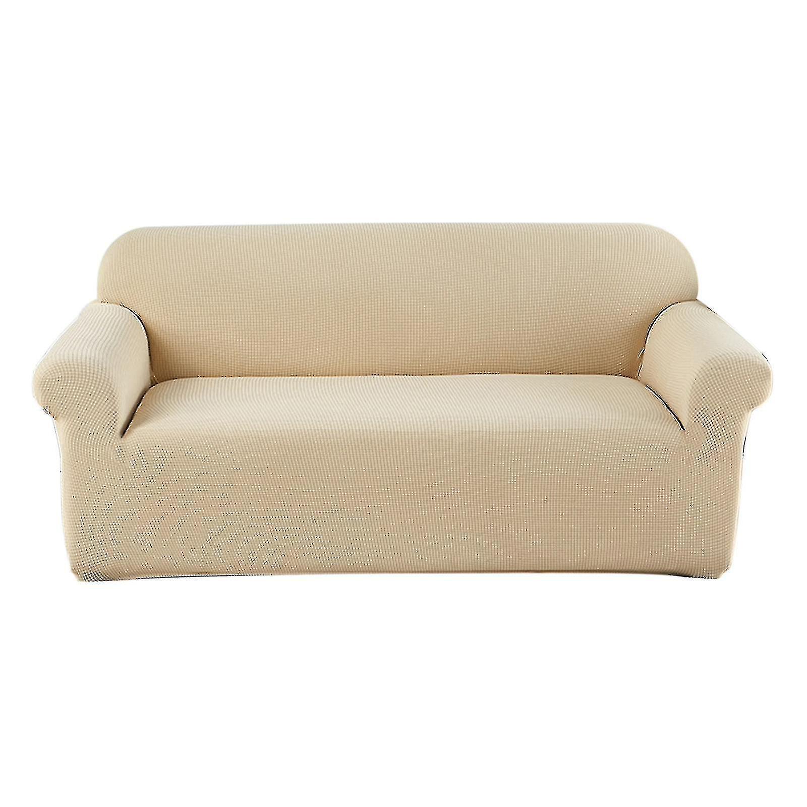 2 Seater Sofa Cushion Cover Sofa Towel Cloth Sofa Slipcover - Beige - Image 1